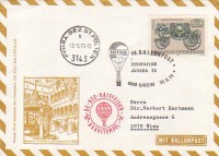 49. Ballonpost Grein 12.5.1973 Raiffeisen St. Pölten Pyhra Brief